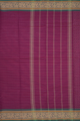 Threadwork Checked Mulberry Pink Kanchi Cotton Saree