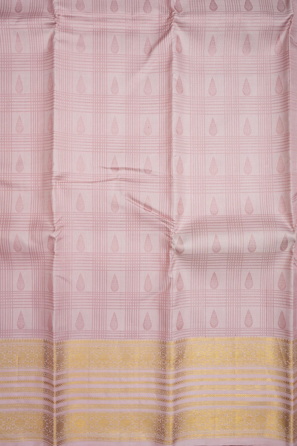 Threadwork Checks Blush Pink Manvasanai Collection