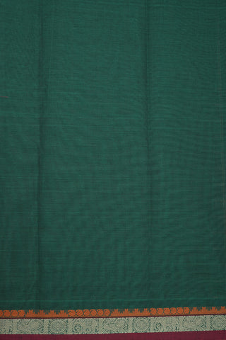Threadwork Checks Emerald Green Kanchi Cotton Saree