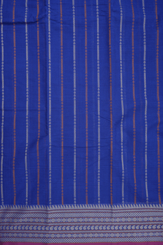 Threadwork Design Indigo Blue Kanchi Cotton Saree