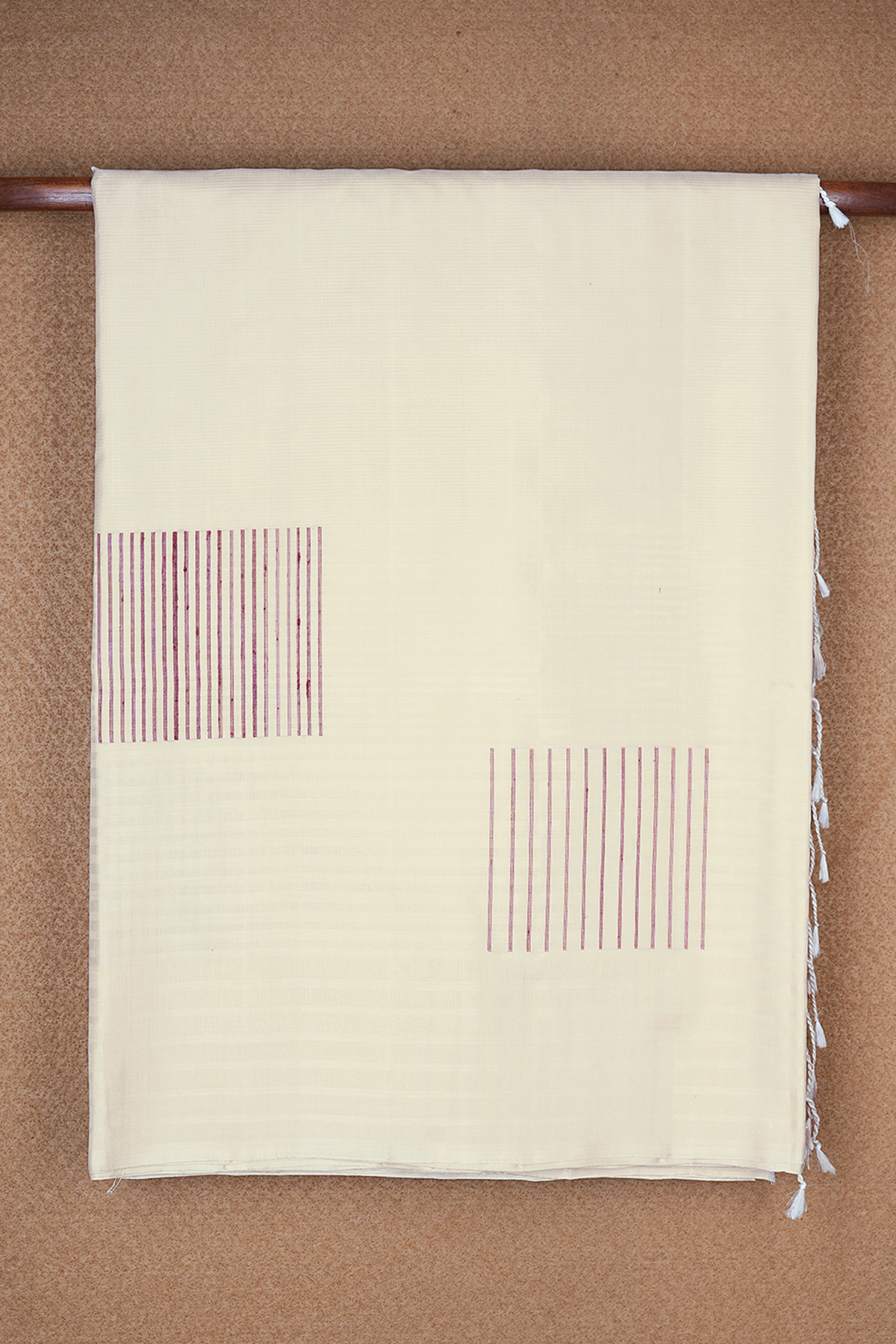 Threadwork Design Ivory Soft Silk Saree