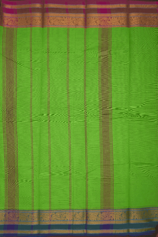 Threadwork Design Light Green Chettinadu Cotton Saree