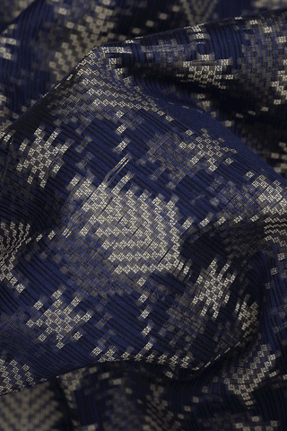 Allover Threadwork Design Midnight Blue Kota Cotton Saree