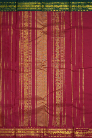 Threadwork Design Saffron Yellow Kanchipuram Silk Saree