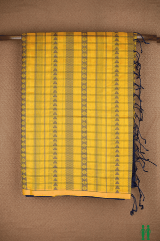 Threadwork Design Saffron Yellow Soft Silk Saree