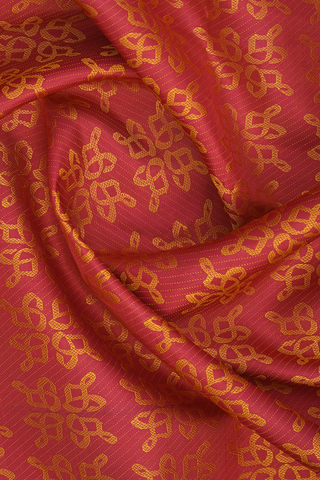 Threadwork Design Scarlet Red Kanchipuram Silk Dupatta