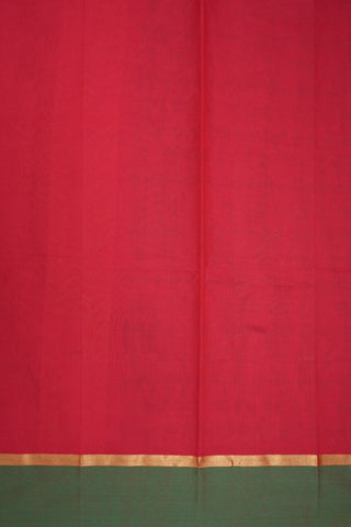 Threadwork Motifs Scarlet Red Kanchi Cotton Saree