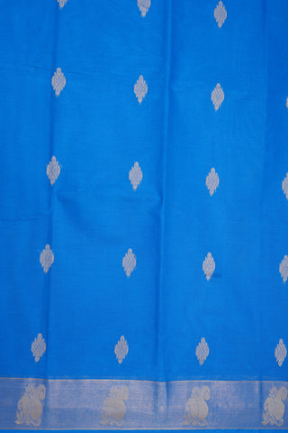 Threadwork Motifs Lapis Blue Kanchi Cotton Saree