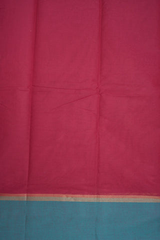 Threadwork Motifs Cherry Red Kanchi Cotton Saree