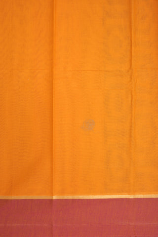 Threadwork Motifs Honey Orange Kanchi Cotton Saree