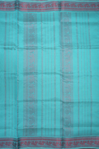 Threadwork Motifs Light Blue Silk Cotton Saree