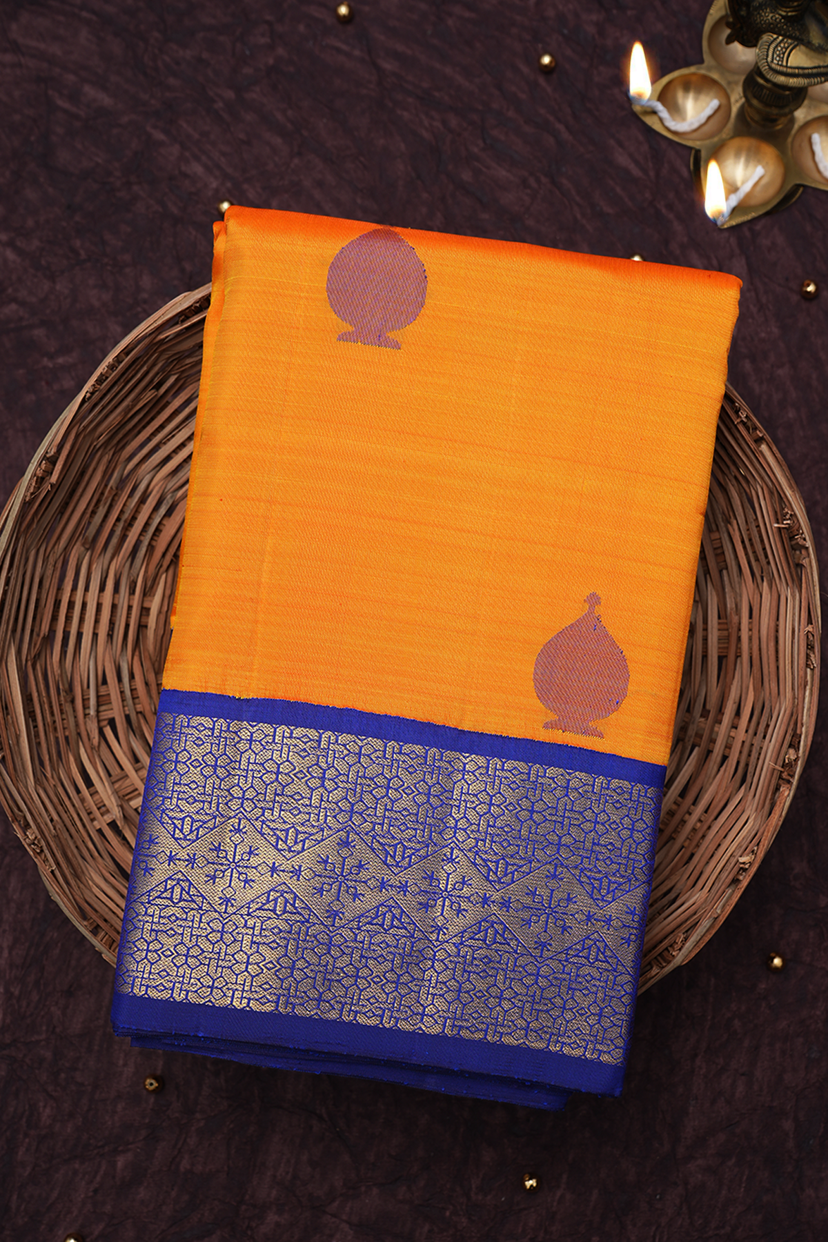 Threadwork Motifs Royal Orange Mathappu Collection