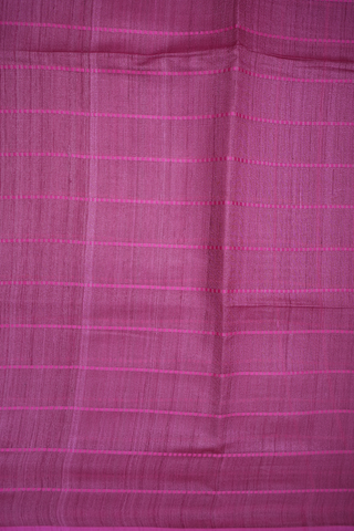 Threadwork Stripes Design Mulberry Pink Jute Saree