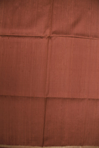Threadwork Stripes Tan Brown Raw Silk Saree