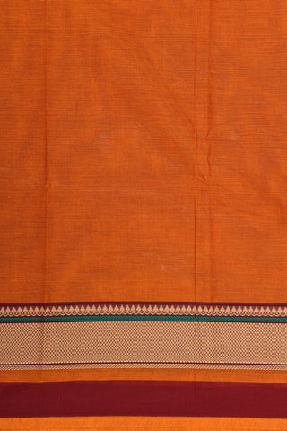 Thread Work Weaving Design Border With Buttis Rust Brown Chettinadu Cotton Saree