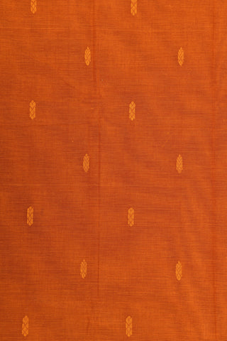 Thread Work Weaving Design Border With Buttis Rust Brown Chettinadu Cotton Saree