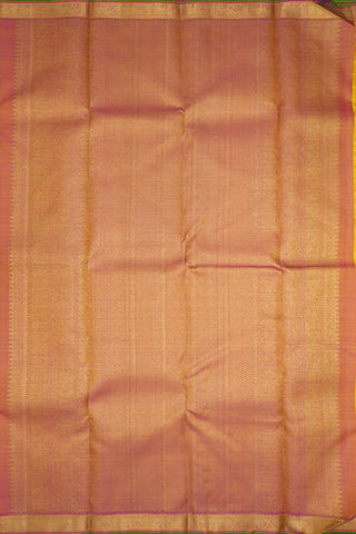 Threadwork With Paisley Zari Motifs Royal Yellow Kanchipuram Silk Saree