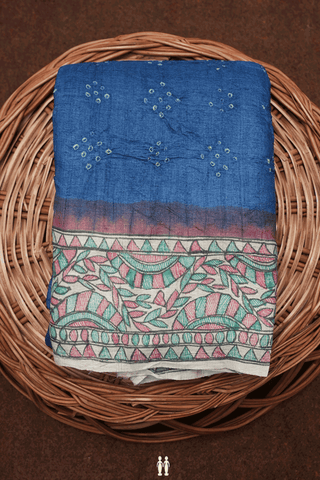 Tie And Dye Design Berry Blue Bandhani Silk Saree