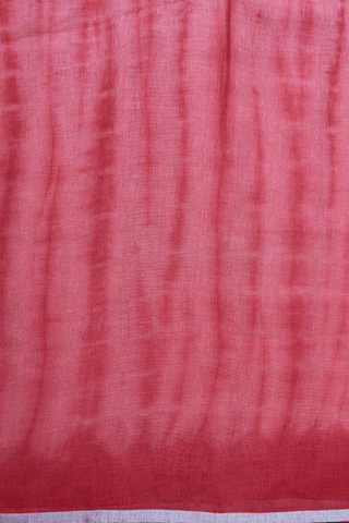 Tie And Dye Design Blush Red Semi Linen Saree