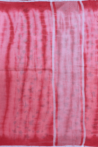 Tie And Dye Design Blush Red Semi Linen Saree