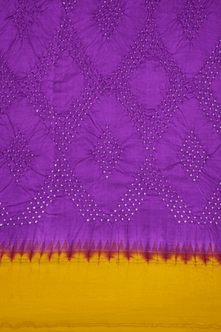 Tie And Dye Design Grape Purple Bandhani Silk Saree