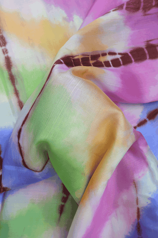 Tie And Dye Design Multicolor Mysore Silk Saree