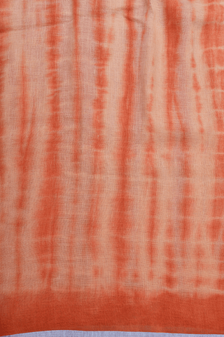 Tie And Dye Design Orange Semi Linen Saree