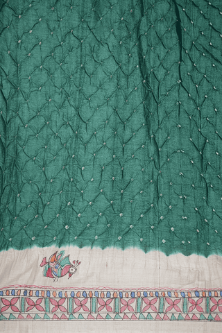 Tie And Dye Design Sage Green Bandhani Silk Saree