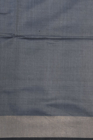 Tissue Border In Plain Charcoal Grey Jute Silk Saree