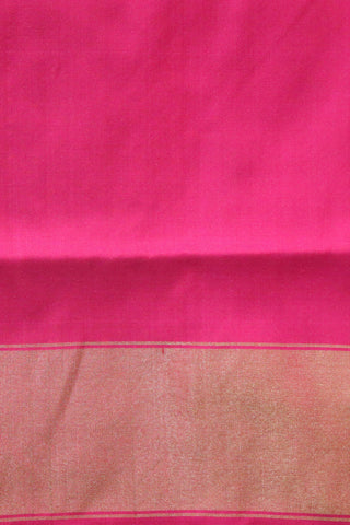 Tissue Border With Geometric Pattern Reddish Orange Pochampally Silk Saree