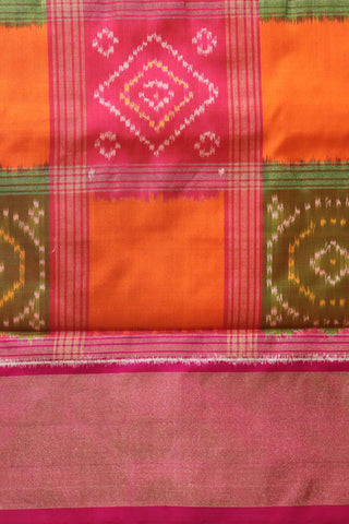 Tissue Border With Multicolor Checks Pochampally Silk Saree