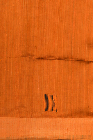 Tissue Border With Thread Work Buttis Bright Orange Jute Silk Saree