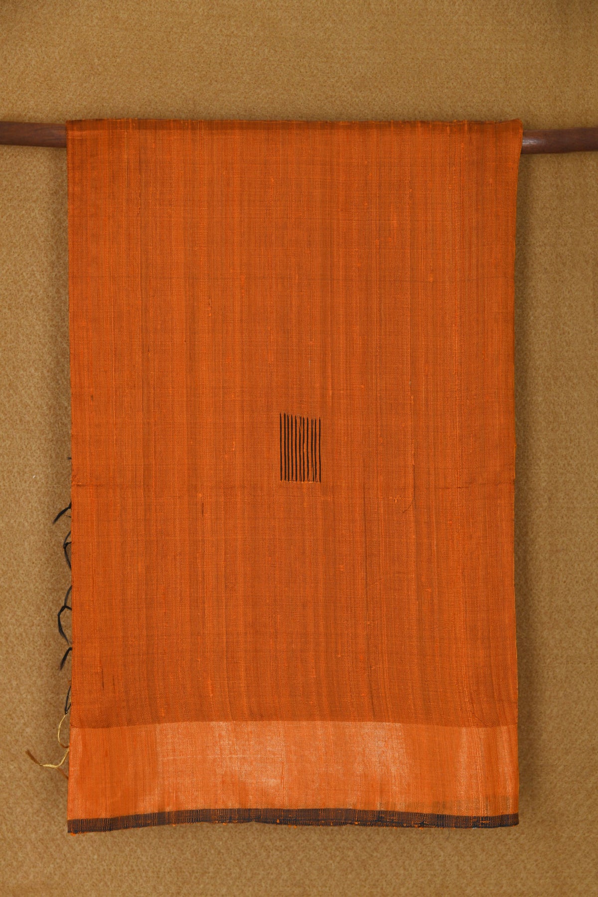 Tissue Border With Thread Work Buttis Bright Orange Jute Silk Saree