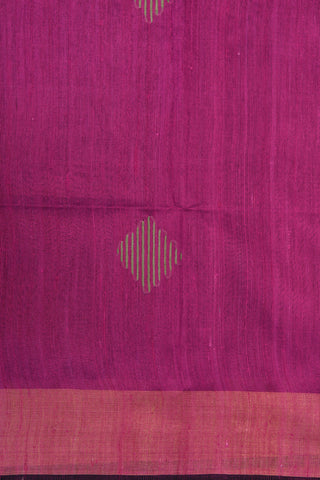 Tissue Border With Thread Work Stripes Magenta Pink Jute Silk Saree
