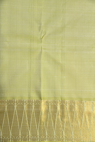 Traditional Border Double Pallu Turquoise Green Kanchipuram Silk Saree
