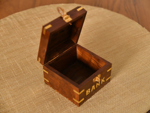 Traditional Wooden Saving Bank Box