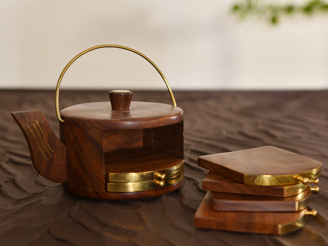 Traditional Wooden Tea Coaster