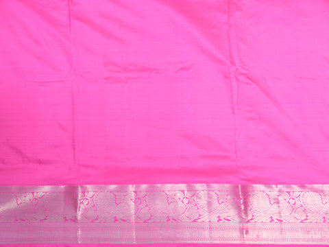 Traditional Big Border With Paisley Butta Soft Yellow Kanchipuram Silk Unstitched Pavadai Sattai Material