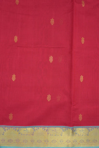 Traditional Border Chilli Red Nine Yards Silk Cotton Saree