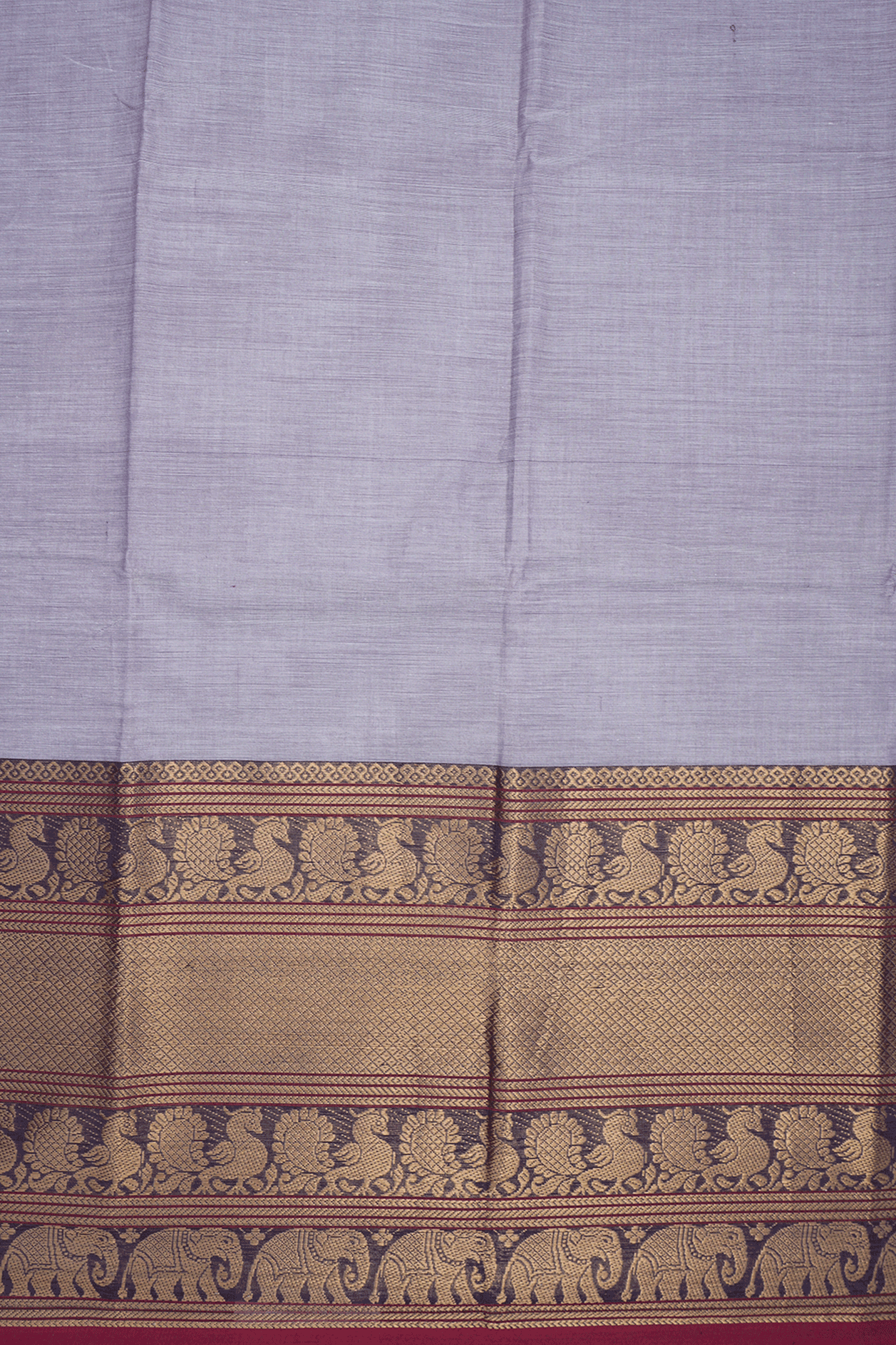 Traditional Big Border Lilac Purple Chettinadu Cotton Saree