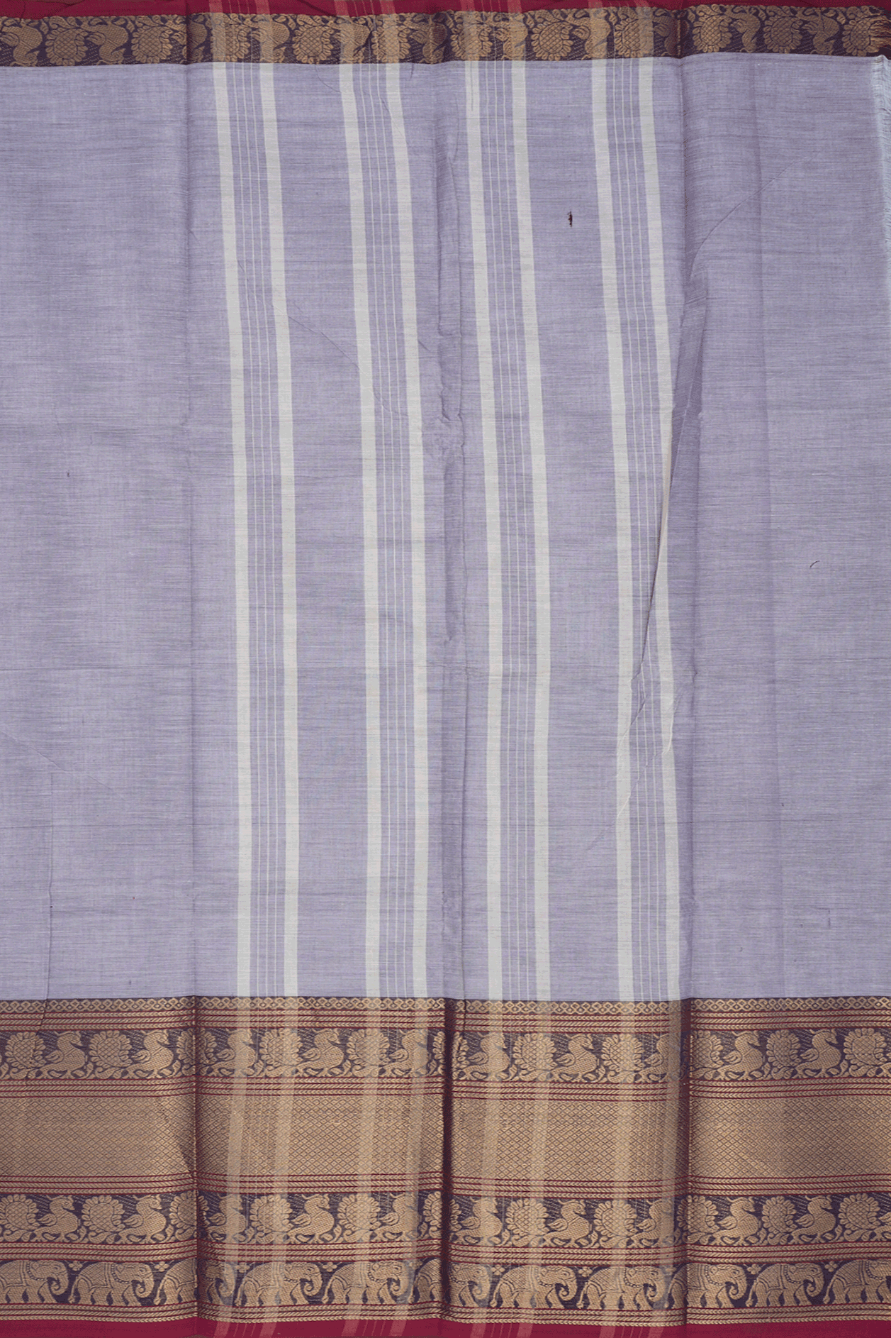 Traditional Big Border Lilac Purple Chettinadu Cotton Saree