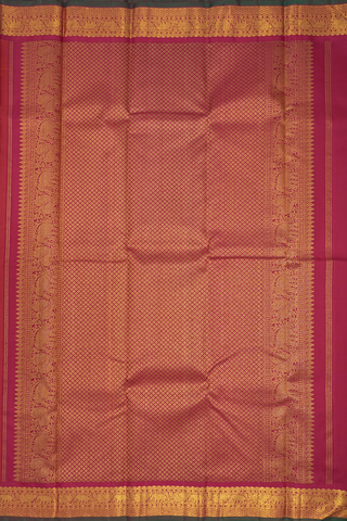 Traditional Border Honey Orange Kanchipuram Silk Saree