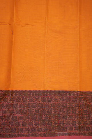 Traditional Border Ochre Orange Coimbatore Cotton Saree