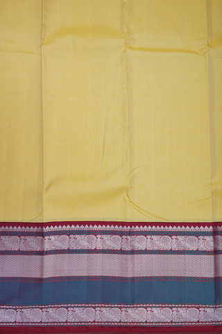 Traditional Border Pastel Yellow Kanchipuram Silk Saree