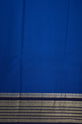 Traditional Border Plain Blue Mysore Silk Saree