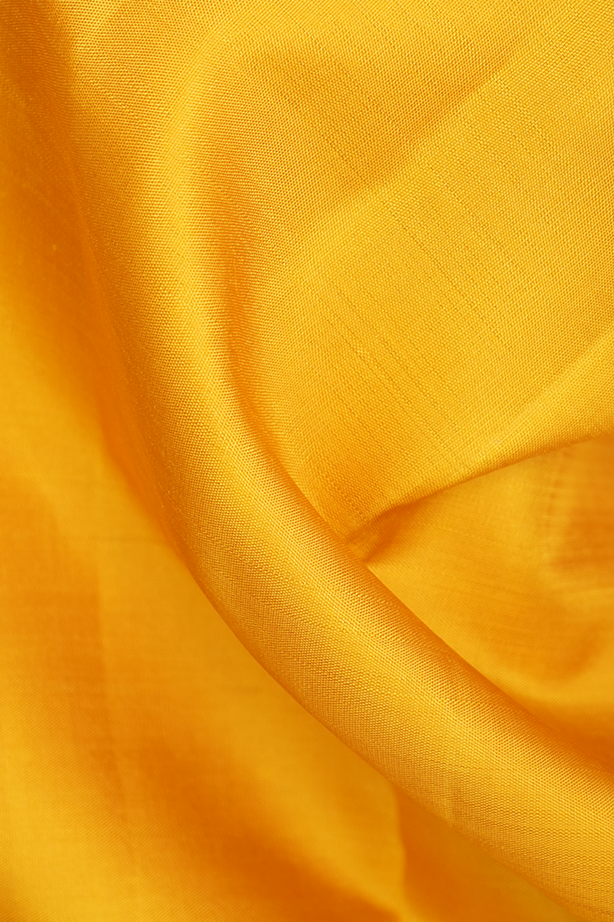 Traditional Border Plain Honey Yellow Kanchipuram Silk Saree
