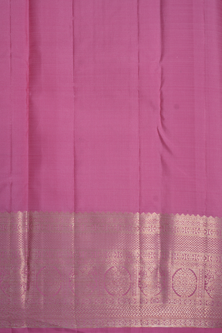 Traditional Border Plain Onion Pink Kanchipuram Silk Saree