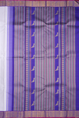 Traditional Border Plain Powder Pink Kanchipuram Silk Saree