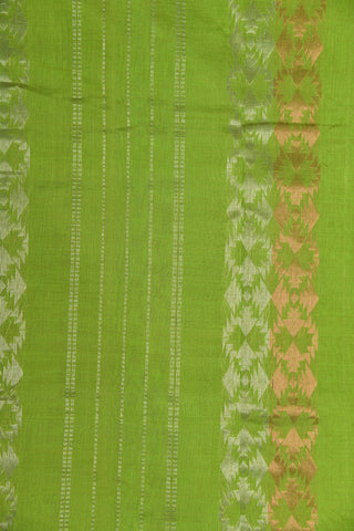 Traditional Border With Zari Dots Mehandi Green Silk Cotton Saree