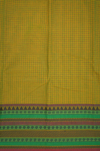 Traditional Design Border Pear Green Kanchi Cotton Saree